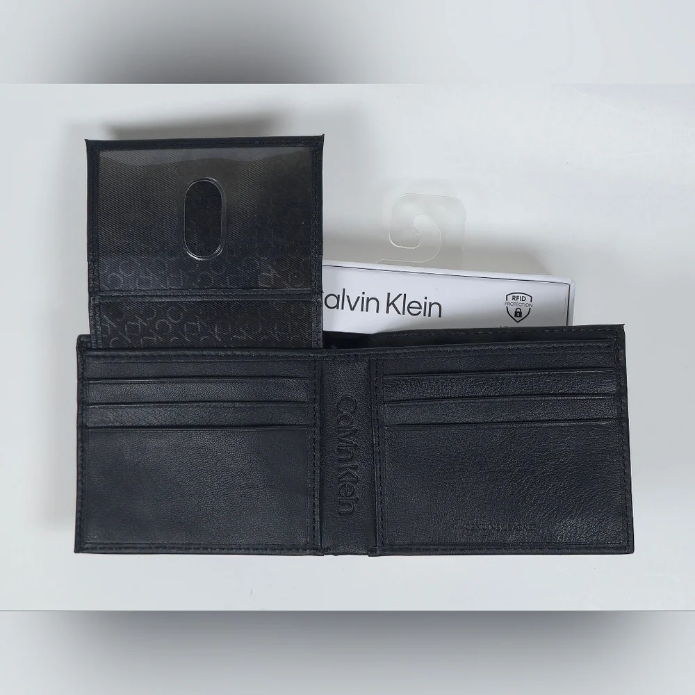 Black Calvin Klein Leather‎ Wallet With RFID Protection